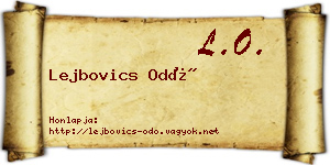 Lejbovics Odó névjegykártya